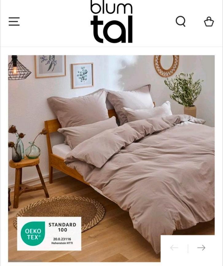 Blumtal Iven Dekbedovertrekset - Taupe - 155x220, Huis en Inrichting, Slaapkamer | Beddengoed, Nieuw, Dekbedovertrek, Eenpersoons