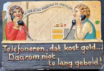 Spreukentegel gips “telefoneren kost geld” beschikbaar voor biedingen