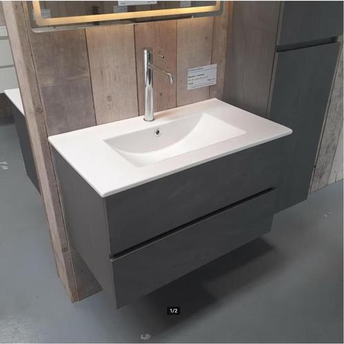 KOOPJE! Grijs badkamermeubel, 80cm, Wastafel, Kode 80, Huis en Inrichting, Woonaccessoires | Overige, Nieuw, Ophalen of Verzenden