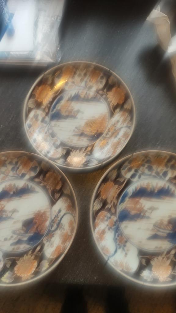 Antieke Japanse Borden Set (3), Antiek en Kunst, Antiek | Wandborden en Tegels, Ophalen