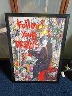 Banksy schilderij 55cm/75cn, Ophalen, Rechthoekig Staand, Zo goed als nieuw, Overige onderwerpen
