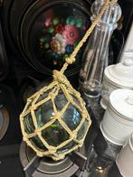 Vis drijver vissersbal visnet bal groen glas boei drijfbal, Antiek en Kunst, Ophalen of Verzenden