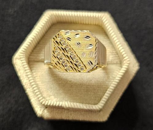 💎💎Goud ring 14k gediamanteerd 💎💎, Sieraden, Tassen en Uiterlijk, Ringen, Nieuw, Heer, Goud, Goud, Ophalen of Verzenden