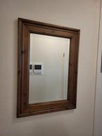 Grenen spiegel met facet glas, Ophalen, Zo goed als nieuw, Rechthoekig, Minder dan 100 cm