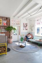 Bijzettafel/Rek - Zilverblauw Wown - Geel, Minder dan 55 cm, Gebruikt, Metaal of Aluminium, Scandinavisch