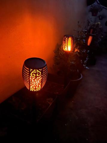 6x Lichtgevende Lantaarn Solar Lamp Tuin Decoratie Zonlicht beschikbaar voor biedingen