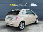 Fiat 500 C 1.2 Lounge Cabrio *climate *16 inch *cappuccino, Gebruikt, 4 cilinders, 4 stoelen, Leder en Stof