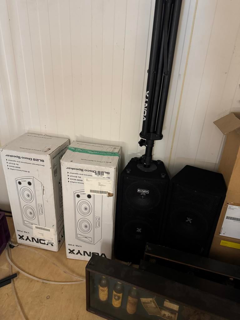 Vonyx SL28 Disco Speakers - Nieuwstaat! 4x, Zo goed als nieuw, 120 watt of meer, Front, Rear of Stereo speakers, Ophalen