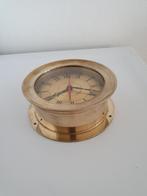 Leuke klok Nelson  materiaal messing erg zwaar, Ophalen, Gebruikt, Digitaal, Wandklok