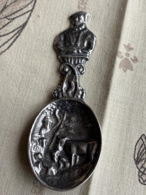 Tinnen suikerlepeltje uit Leerdam  10cm lang-3,6 breed, Antiek en Kunst, Antiek | Tin, Ophalen of Verzenden