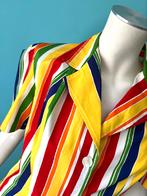 Vintage jaren 70 jurk felgekleurd gestreept maat 42, Overige kleuren, Verzenden, Maat 42/44 (L), Vintage