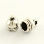 100 tibetaans zilveren Leer/veter eindkapje 11x8mm, Verzenden, Nieuw