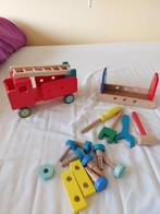 Brandweerauto  en gereedschapskist Hema, Kinderen en Baby's, Speelgoed | Houten speelgoed, Ophalen of Verzenden, Gebruikt