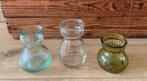 3 hyacint bloembol vaasjes, Ophalen of Verzenden, Overige kleuren, Glas, Minder dan 50 cm