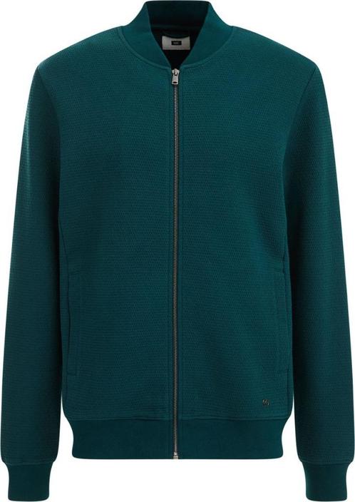 WE Fashion Heren bombervest met structuur MAAT L donkergroen, Kleding | Heren, Truien en Vesten, Nieuw, Maat 52/54 (L), Groen