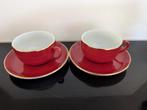 Mitterteich Bavaria Kop en schotel rood/ goud, Antiek en Kunst, Antiek | Servies los, Ophalen of Verzenden
