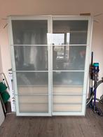 Ikea kledingkast met melkglas, Huis en Inrichting, Kasten | Kledingkasten, Ophalen, 200 cm of meer, 150 tot 200 cm, Glas