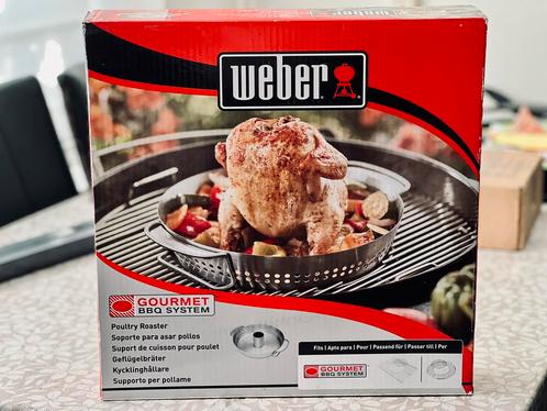 ZGAN! Weber Gourmet Bbq System poultry roaster! Kip houder!, Tuin en Terras, Barbecue-accessoires, Zo goed als nieuw, Ophalen of Verzenden
