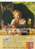 retro reclame 1986 Billies baby luiers in fietsstoeltje, Verzamelen, Retro, Verzenden, Overige typen