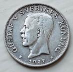 Zilveren munt Zweden 1937 geen bodemvondst, Ophalen of Verzenden