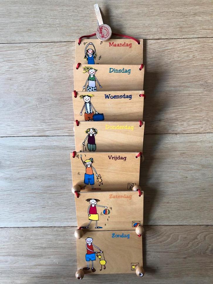 Houten Weekkalender voor Kleuters, Kinderen en Baby's, Kinderkamer | Inrichting en Decoratie, Zo goed als nieuw, Wanddecoratie