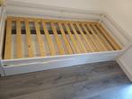 Stevig kinderbed met lades – wit hout – inclusief lattenbode, Gebruikt, Eenpersoons, Wit, 80 cm