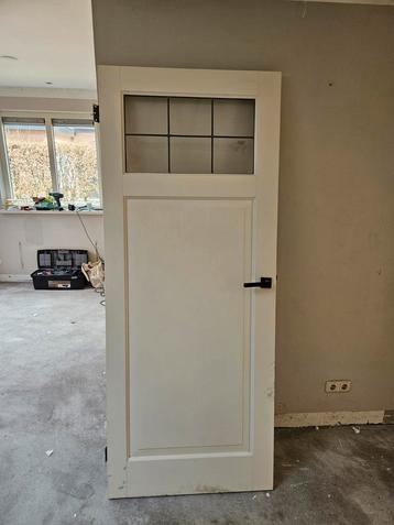 Deur met glas in lood 202x81,5cm  in prima staat beschikbaar voor biedingen
