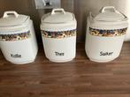 Koffie, Thee en suiker set, Huis en Inrichting, Keuken | Potten en Pannen, Ophalen, Gebruikt, Overige materialen, Pot, Bus of Blik