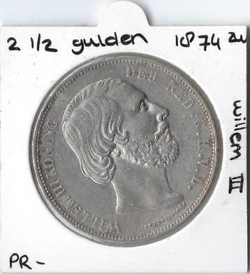 2 1/2 gulden (rijksdaalder) 1874 Willem III beschikbaar voor biedingen