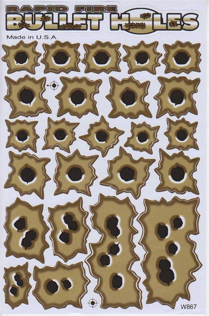 Rapid Fire Kogelgaten, bulletholes stickervel #6, Verzamelen, Stickers, Nieuw, Bedrijf of Vereniging, Ophalen of Verzenden
