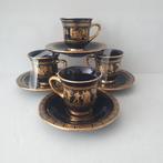 Espresso kop en schotels ( 4 ) - 24 K Gold - Grieks, Ophalen of Verzenden