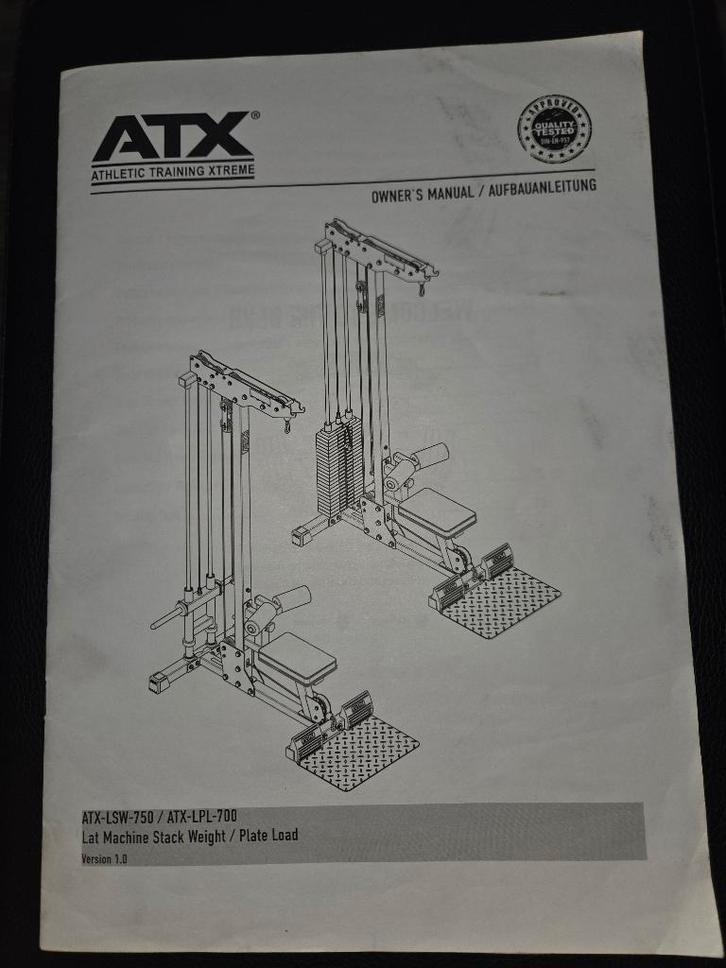 ATX LAT MACHINE, Sport en Fitness, Fitnessapparatuur, Zo goed als nieuw, Krachtstation, Armen, Benen, Borst, Buik, Rug, Metaal