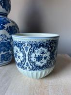 Frankton delfts blauwe bloempot, Rond, Ophalen of Verzenden, Zo goed als nieuw, Aardewerk