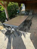Mooie grote 10 persoons Tuinset met uitschuifbare tafel, Overige materialen, Tuinset, Eettafel, Meer dan 8 zitplaatsen