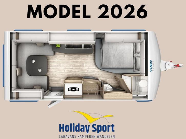 Fendt Apero 495 SFB Modeljaar 2026, Caravans en Kamperen, Caravans, Bedrijf, tot en met 4, 1250 - 1500 kg, Rondzit, Fendt, Vast bed