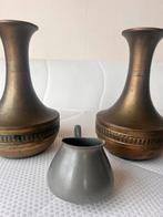 Tinnen theeservies & koperen vazen, Antiek en Kunst, Antiek | Koper en Brons, Ophalen, Koper