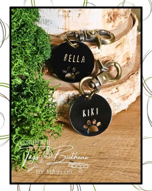 Gepersonaliseerde dogtag | Hondenpenning met naam en telnr, Dieren en Toebehoren, Hondenhalsbanden en Penningen, Nieuw, Handgemaakt