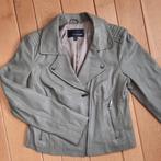 StudioAR Kendal leren bikerjack grijs groen maat 38 - zgan, Kleding | Dames, Jasjes, Kostuums en Pakken, Maat 38/40 (M), Studio AR Kendal