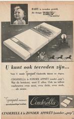 retro reclame 1952 Cinderella Teddy baby luiers lakentjes, Verzamelen, Retro, Verzenden, Overige typen