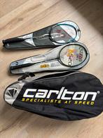 Badminton tas + 2 rackets met eigen hoes, Sport en Fitness, Badminton, Ophalen of Verzenden, Zo goed als nieuw, Tas