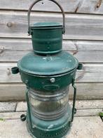 Oude scheepslamp/seinlamp groen, Antiek en Kunst, Ophalen