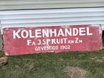 Oud bedrijfsnaam bord kolenhandel J Spruit, Ophalen
