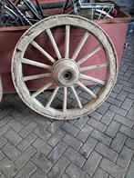 Oude houten wagenwiel, Antiek en Kunst, Ophalen