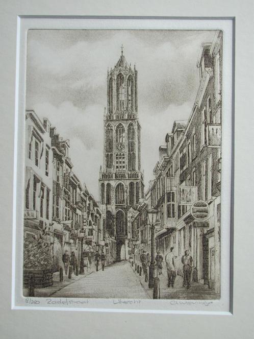 Utrecht - 7 etsen van Utrecht, Antiek en Kunst, Kunst | Etsen en Gravures, Ophalen of Verzenden