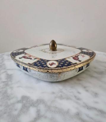 Vintage koekblik koektrommel verzamelblik vogels vlinders beschikbaar voor biedingen