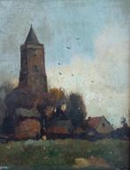 Aris Knikker (1887-1962) - Landschap met kerktoren, Ophalen of Verzenden