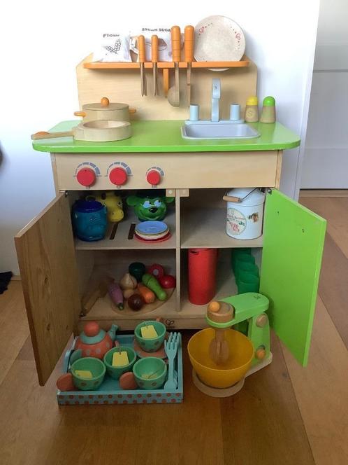 Speelkeuken met mixer (Hape), theeservies, optie Tupperware, Kinderen en Baby's, Speelgoed | Speelkeukens, Gebruikt, Speelkeuken