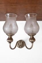 Vintage Franse Wandlamp, Ophalen, Gebruikt, Glas, Vintage, Frans, Antiek, Landelijk, Landgoed, Herenhuis
