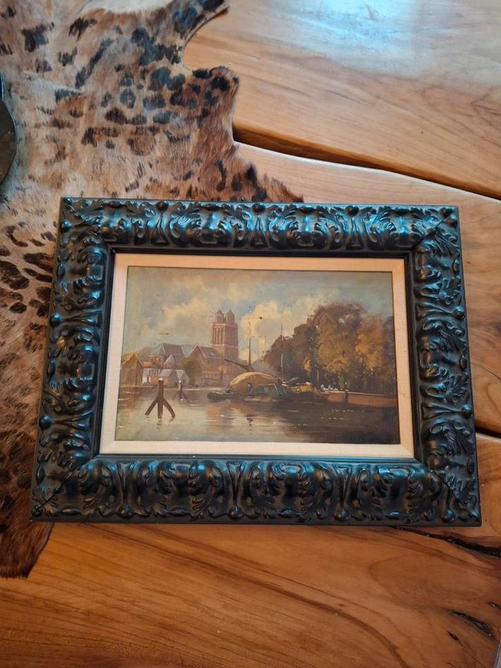Jan Simon Knikker - Gezicht op Dordrecht, Antiek en Kunst, Kunst | Schilderijen | Klassiek, Ophalen of Verzenden