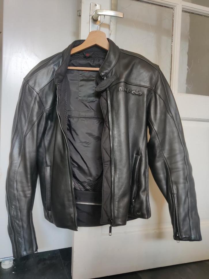Motor jas maat 50, zwart leer MQP, Motoren, Kleding | Motorkleding, Jas | leer, Heren, Tweedehands, Ophalen of Verzenden
